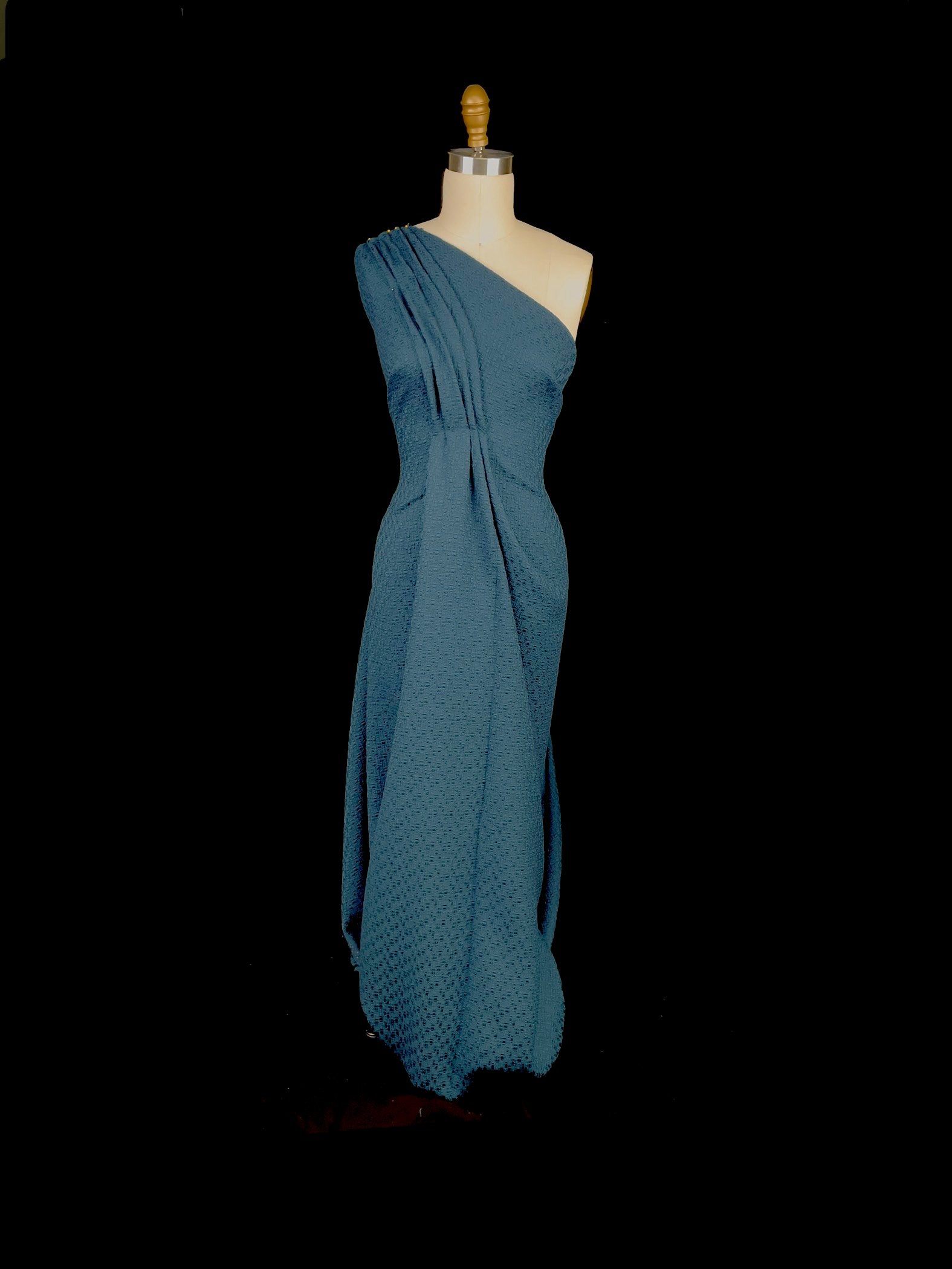 25ss Theory Texture Boucle ジレ ベスト Classic Heathered Teal Boucle — Mendel Goldberg Fabrics NYC